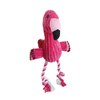 Pink Pet Bite Toy Squeaky Plush Chew Flamingo Dog Rope Toy for Chewing