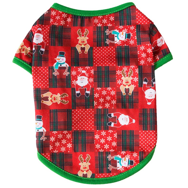 Puppy Outfit Vest Clothes Cotton Supplies Luxury Fashions Christmas Pet T-shirt Dog Clothes