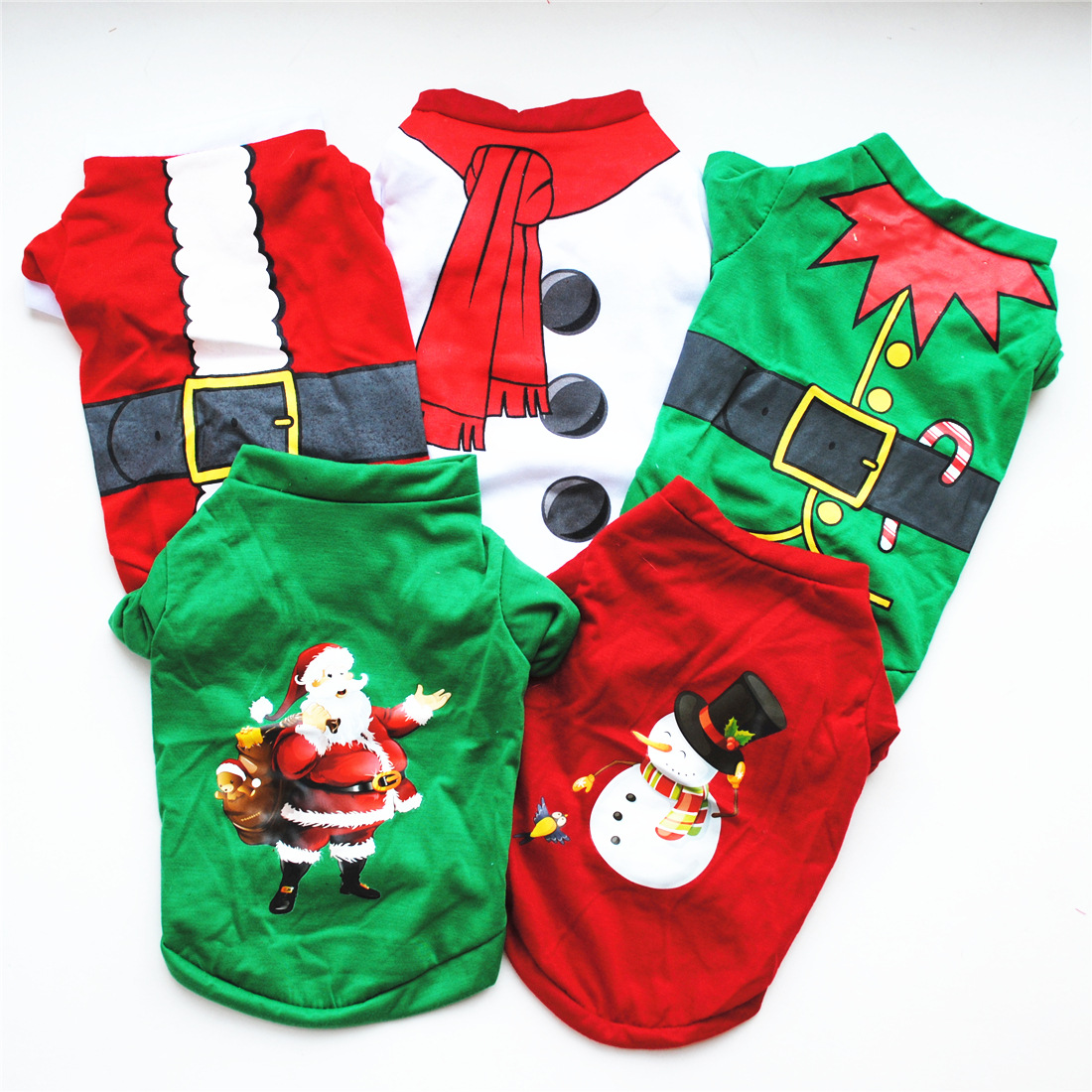 Wholesale Plain Pet Summer roupas para o pet Cat Dog T Shirt Christmas Santa Claus Dog Clothes