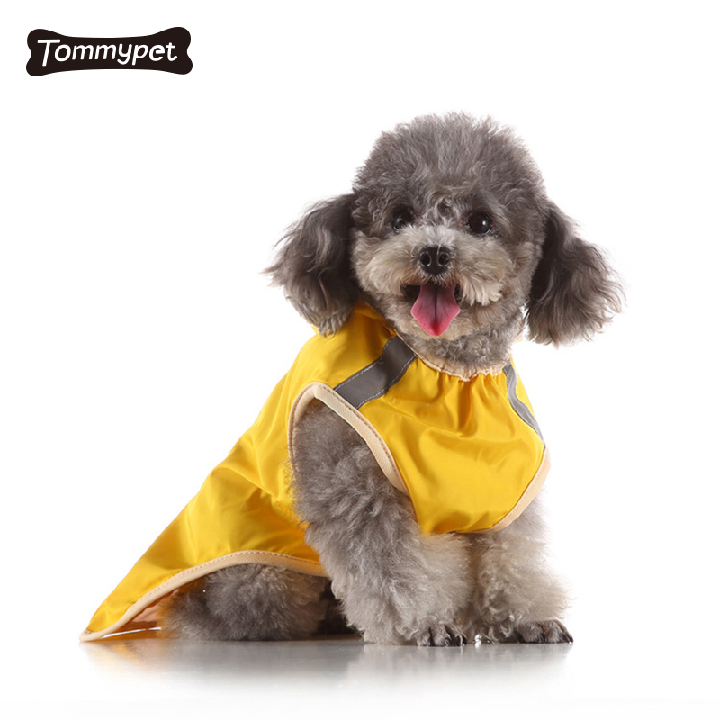 Small Dog Rain coat Dog Clothes Waterproof PU Pet Dog Rain Coat Poncho ...