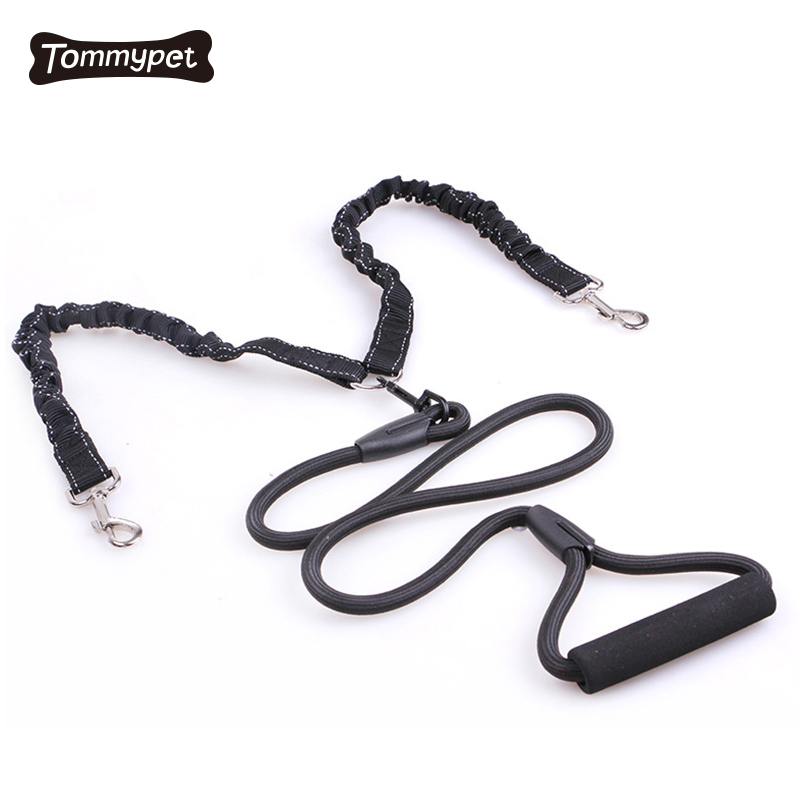 Amazon Hot Sale double leash nylon no tangle pet leash for dog double retractable dog leash pet