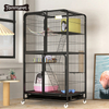 HMS Pet Cage Wholesale Custom High Quality Trolley Big Iron Cat Cage With Stairs Wheels