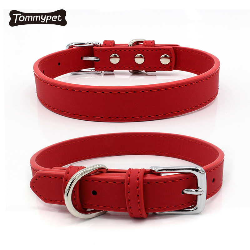 Hot Selling luminous Competitive Price Custom Nice Vegan Pu Leather Cat Dog Collar with Buckle