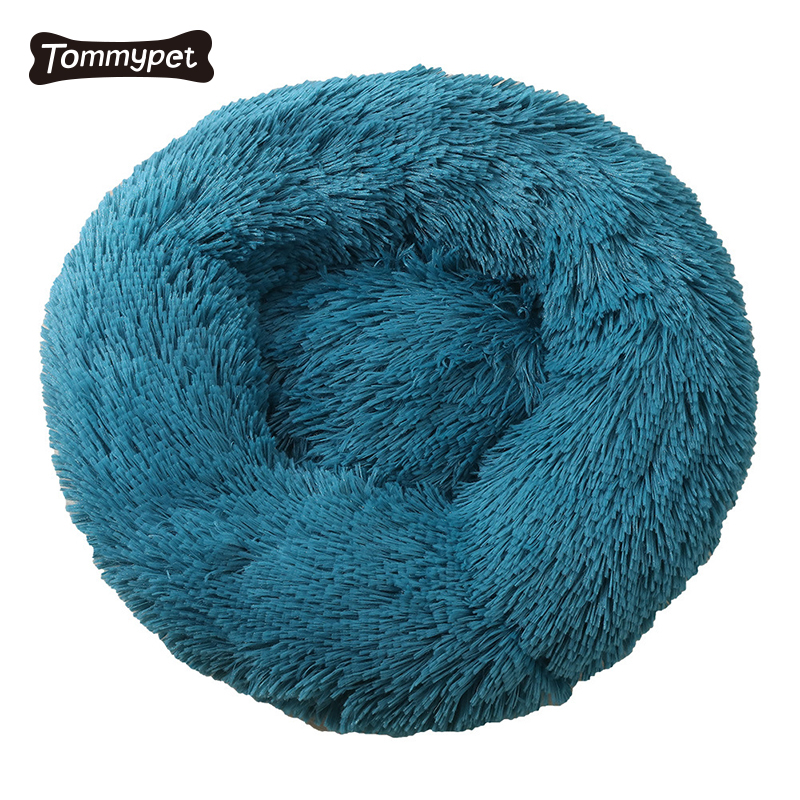 Faux Fur Ultra Soft Washable Dog Cushion Cat Bed Pet Beds Washable Plush Round Luxury Dog Bed