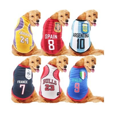 5xl 6xl 7xl China Wholesale Pet Soccer basketball Sport National Team World Cup Designer Large Big Dog Clothes