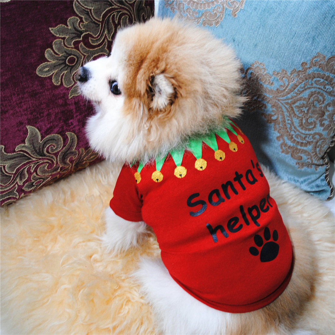 Red Bones Cat Puppy Pet Apparel Christmas Dog Designer Inspired Dog Clothes
