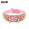 Wholesale PU punk fashion Custom Leather Rivet Durable Pet Dog Collar with Spiked for Large Dogs