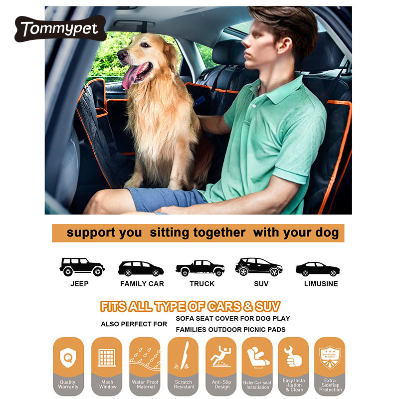 Protective 100% Waterproof Pet Nonslip Durable Soft Back Hammock Dog Car Seat Cover