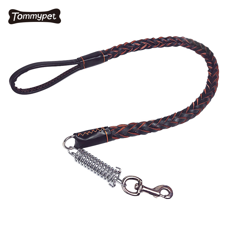 2021 Luxury Pet rope collar metal buckle leash Leather dog collar and leash set