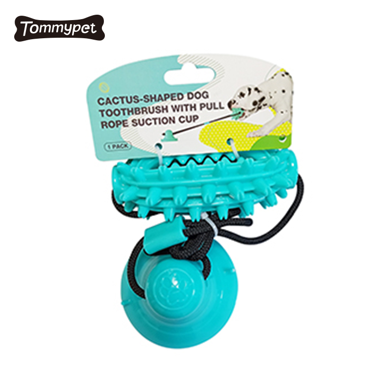 High Quality Rubber Pet Jagged Balls Teeth Grinding Single Suction Cup Chew Dog Toys