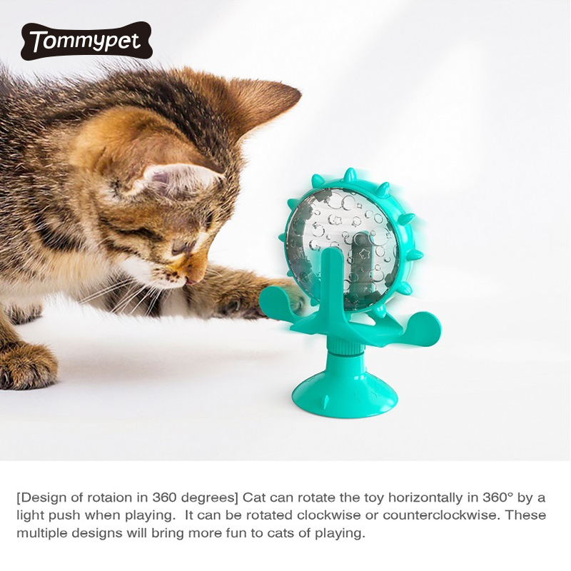 Turntable Interactive Slow Feeder Food Leakage Trainer Funny Cat Toys