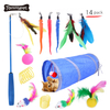 2021 Amazon Best Selling Feather mice Interactive Gift Pet Plush Cat Toy Set for Cat