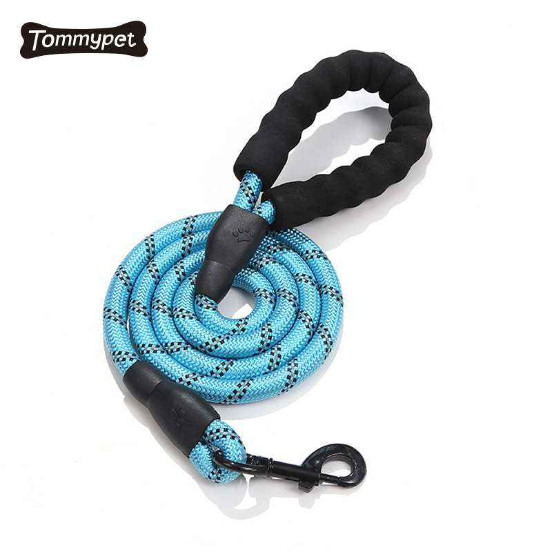 Heavy Duty Soft Foam Handle Reflective Nylon rope pet lead dog leash