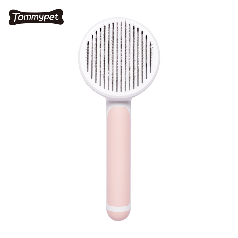 New pet supplies round head cat comb stainless steel needle dog hair brush self-cleaning comb