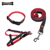 America Hot Selling 3 in 1 Pet Products Three-piece suit Jean Nylon Material Dog Harness Leash Collar Sets