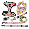 Fashion personalized designer reversible harness soft mesh padded luxury adjustable reversible no pull custom pet dog harness