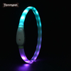 Adjustable Rubber USB Charging Glow In Night Cat Puppy Safe Luminous Flashing Necklace LED Lights Dog Pets Collars