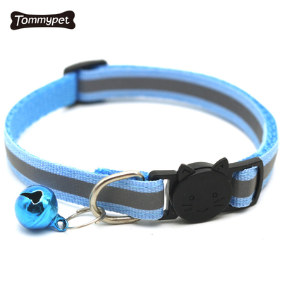Cheap price Separate Reflective Safety buckle fabric dog collar Pet Dog Collars For Dogs With Bells
