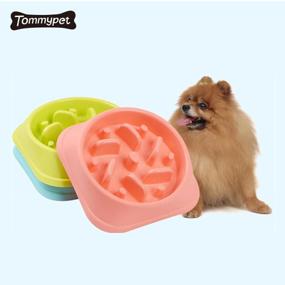 Pet bowl Candy Color Anti-Gulping Dog Bowl Slow Feeder Interactive Bloat Stop Dog Bowl for Fast Eaters