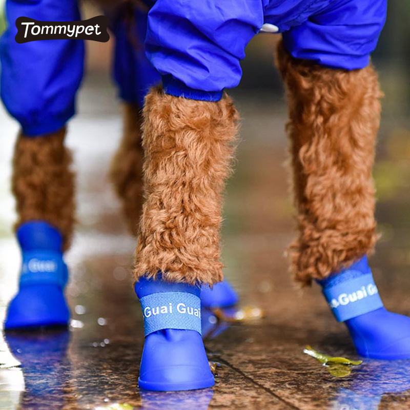 Waterproof Nylon Neoprene Colorful Dog Boots Comfortable Pet waterproof Shoes Dog Rain Boots