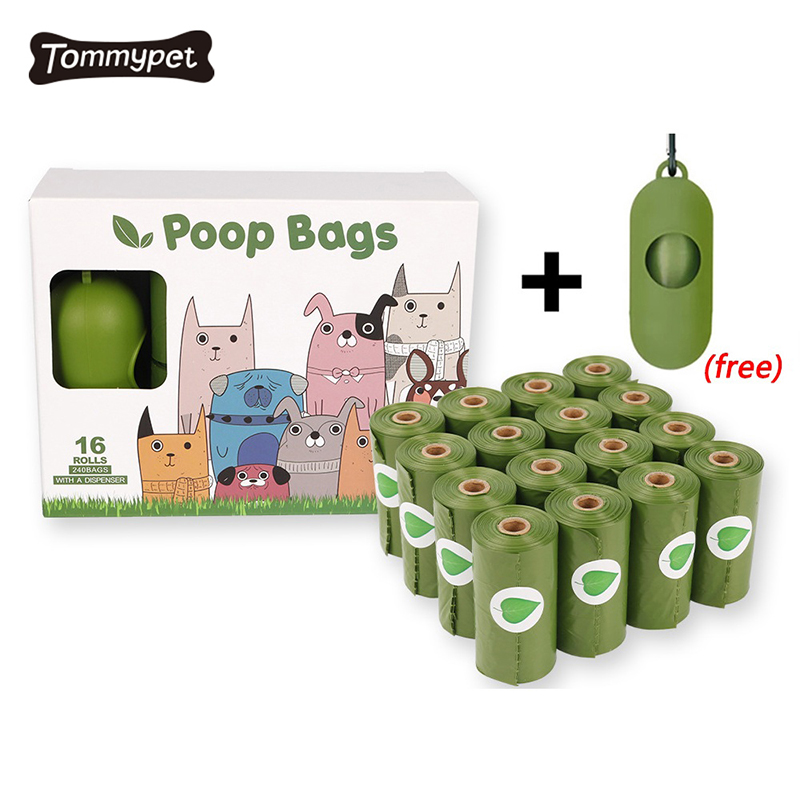 biodegradable dog poop corn bags with dispenser,pet dog waste bag/plastic doggy bag