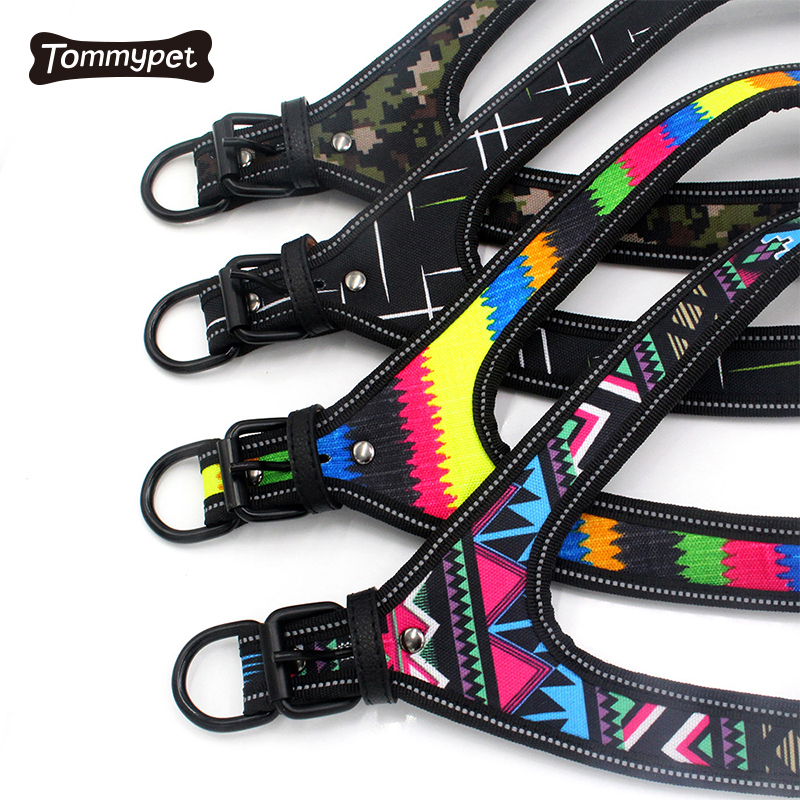 2021 Good Material Custom Colorful ripple step-in air reversable Reflective Pet neoprene dog harness and Leash Set